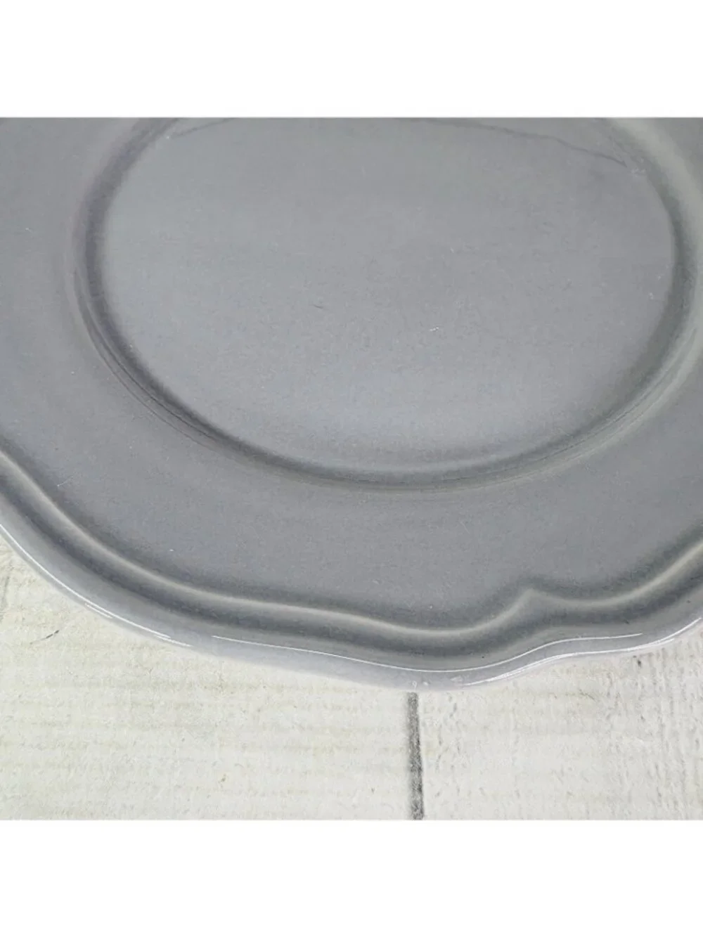 Ikea of Sweden ARV GRAY 15541 Scalloped Earthenware Salad Lunch 9
